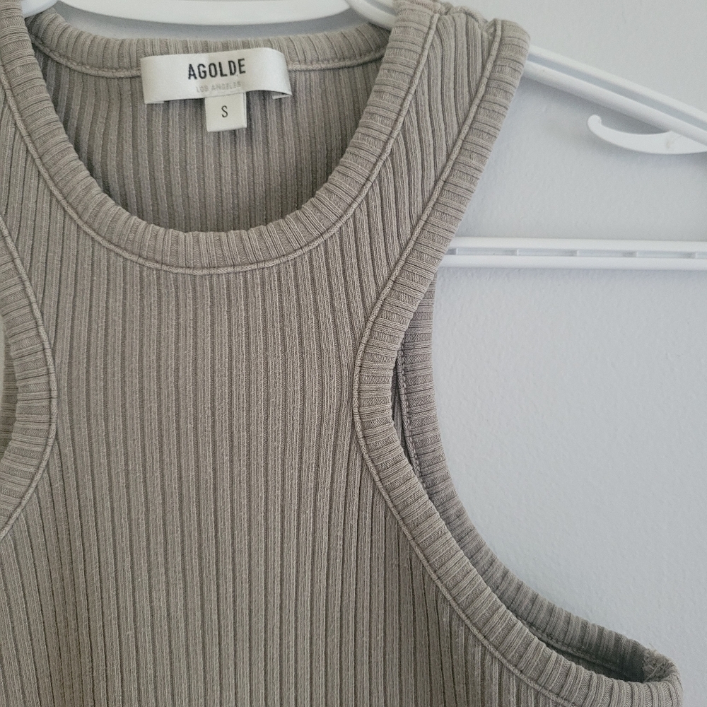 Agolde Bea Cutaway Ribbed Tank Top - Picture 3 of 8